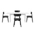 Oikiture 4-Seater Dining Table and Chairs Set Wooden Black