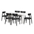 Oikiture 6-Seater Dining Table and Chairs Set Wooden Black
