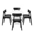 Oikiture 6-Seater Dining Table and Chairs Set Wooden Black