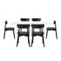 Oikiture 6-Seater Dining Table and Chairs Set Wooden Black