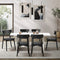 Oikiture 6 Seater Dining Table Set Black Wooden Table with 6 Chairs