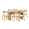 Oikiture Wooden 6-Seater Dining Table and Chairs Set