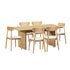 Oikiture Wooden 6-Seater Dining Table and Chairs Set