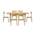 Oikiture Wooden 6-Seater Dining Table and Chairs Set