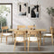 Oikiture 6 Seater Wooden Dining Table Set Natural Table with 6 Chairs