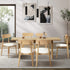 Oikiture Wooden 6-Seater Dining Table and Chairs Set