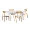 Oikiture 4-Seater Dining Table and Chairs Set Wooden White