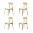 Oikiture 4-Seater Dining Table and Chairs Set Wooden White