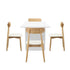 Oikiture 4-Seater Dining Table and Chairs Set Wooden White