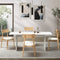 Oikiture 4 Seater Dining Table Set White Wooden Table with 4 Chairs