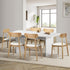 Oikiture 6-Seater Dining Table and Chairs Set Wooden White