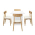 Oikiture 6-Seater Dining Table and Chairs Set Wooden White