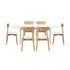 Oikiture 6-Seater Dining Table and Chairs Set Wooden White