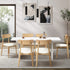 Oikiture 6-Seater Dining Table and Chairs Set Wooden White