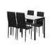 120cm Rectangle Dining Table with 4PCS Dining Chairs Marble White&Black