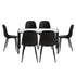 Oikiture 6-Seater Dining Set 1.4m Rectangular Table and Chairs