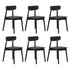 Oikiture 1.4m Dining Table with 6PCS Wooden Chairs Set PU Leather Black