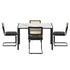 120cm Rectangle Dining Table with 4PCS Dining Chairs Leather Black