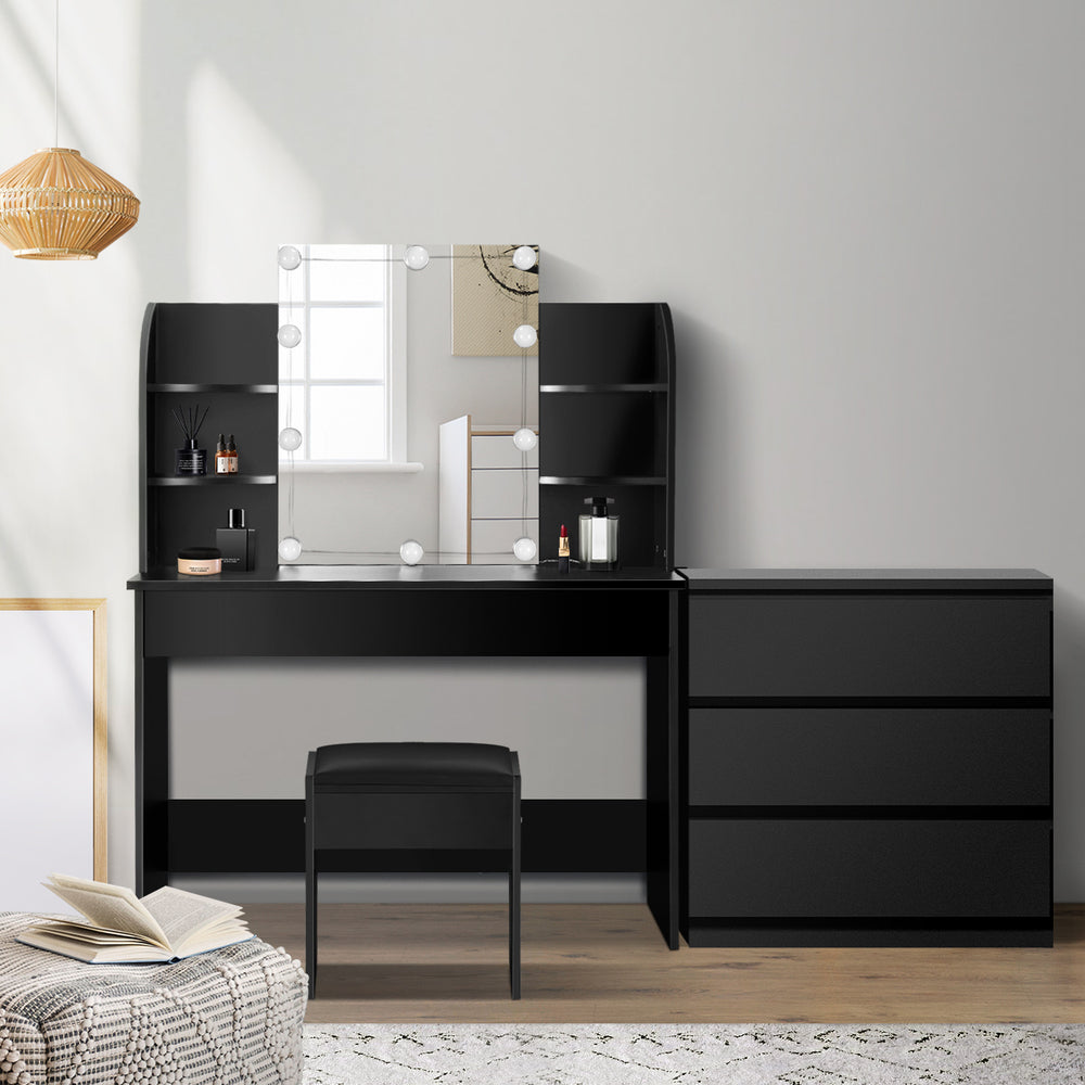 120cm Rectangle Dining Table with 4PCS Dining Chairs Leather Black