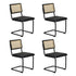 140cm Rectangle Dining Table with 6PCS Dining Chairs Leather Black