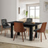 Oikiture 160cm Extendable Dining Table with 4PCS Chairs PU Leather