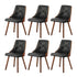 Oikiture 160cm Extendable Dining Table with 6PCS Chairs PU Leather