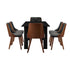 Oikiture 160cm Extendable Dining Table with 6PCS Chairs PU Leather