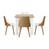 Extendable Dining Table & 4pcs Chair with Leather Seat