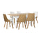Extendable Dining Table & 6pcs Chair with Leather Seat