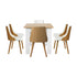 Extendable Dining Table & 6pcs Chair with Leather Seat