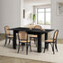 Oikiture 160cm Extendable Dining Table with 4PCS Dining Chairs Rattan Black