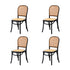 Oikiture 160cm Extendable Dining Table with 4PCS Dining Chairs Rattan Black