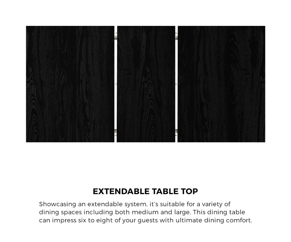 Oikiture 160cm Extendable Dining Table with 4PCS Dining Chairs Rattan Black