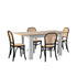 160cm Extendable Dining Table with 4PCS Chairs Rattan White