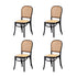 160cm Extendable Dining Table with 4PCS Chairs Rattan White