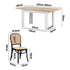 160cm Extendable Dining Table with 4PCS Chairs Rattan White