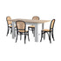 160cm Extendable Dining Table with 4PCS Chairs Rattan White