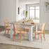 160cm Extendable Dining Table with 4PCS Chairs Rattan Natural