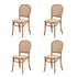 160cm Extendable Dining Table with 4PCS Chairs Rattan Natural