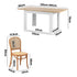 160cm Extendable Dining Table with 4PCS Chairs Rattan Natural