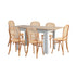 160cm Extendable Dining Table with 6PCS Chairs Rattan Natural