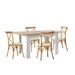 160cm Extendable Dining Table with 4PCS Chairs Crossback Wooden