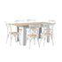 160cm Extendable Dining Table with 6PCS Chairs Crossback White