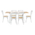160cm Extendable Dining Table with 6PCS Chairs Crossback White