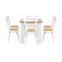 160cm Extendable Dining Table with 6PCS Chairs Crossback White