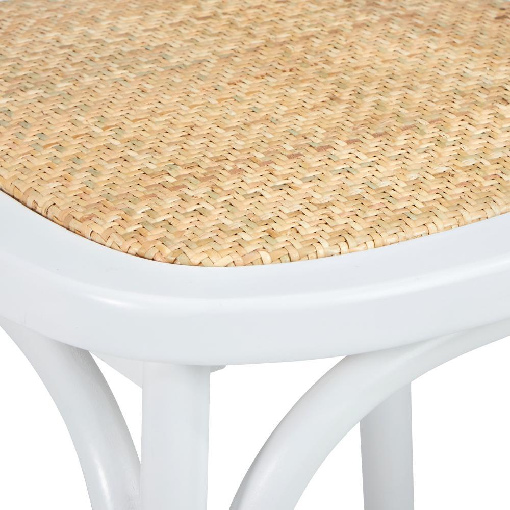 160cm Extendable Dining Table with 6PCS Chairs Crossback White