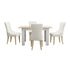160cm Extendable Dining Table with 4PCS Chairs Velvet Beige