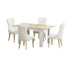 160cm Extendable Dining Table with 4PCS Chairs Velvet Beige