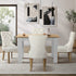 160cm Extendable Dining Table with 4PCS Chairs Velvet Beige