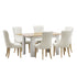 160cm Extendable Dining Table with 6PCS Chairs Velvet Beige
